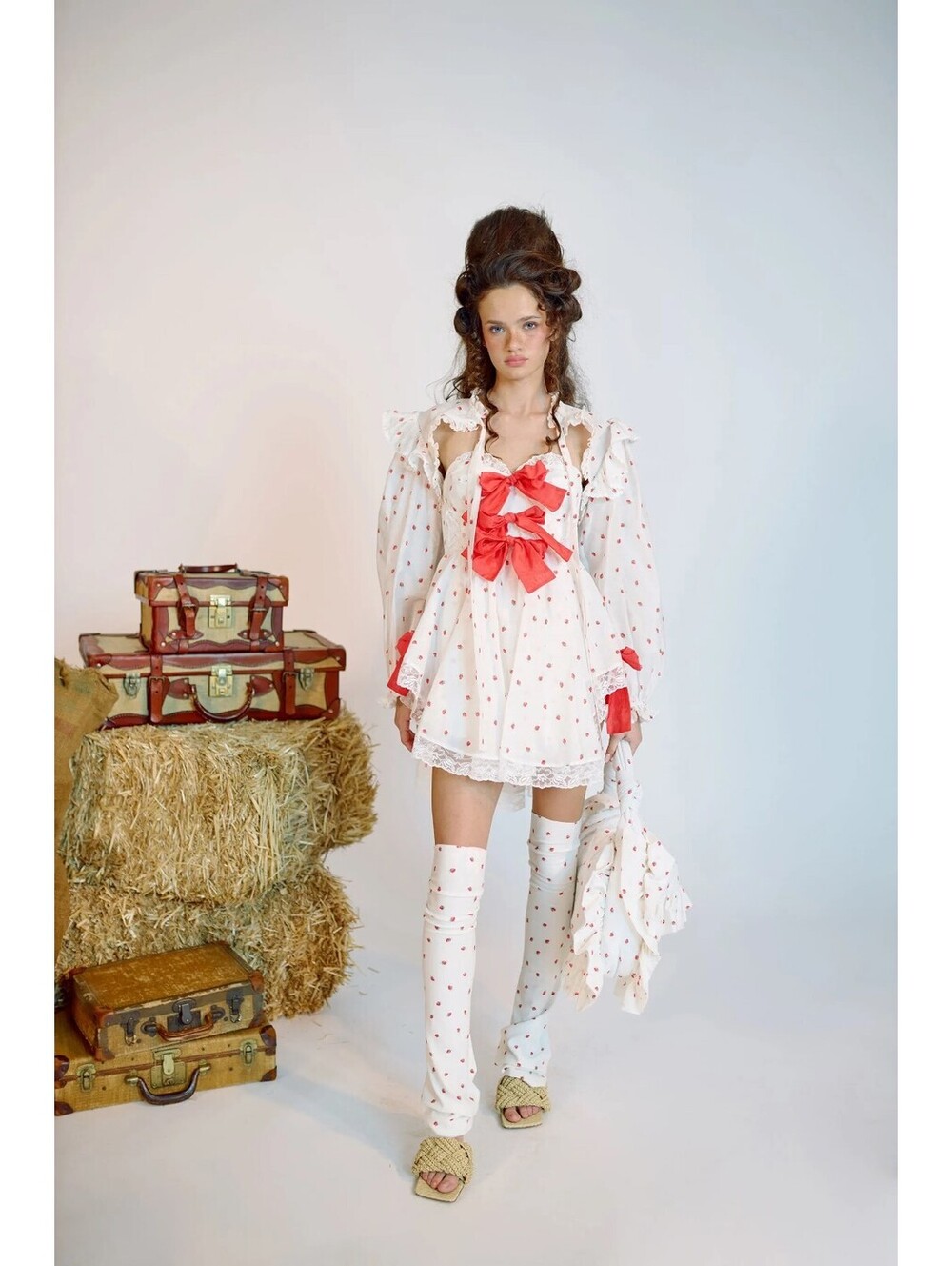 SELKIE La Fraise Strawberry Shortcake Cake Shop Dress With Shrug NWT Medium